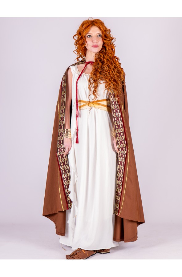 Roman Dress in White with Gold Details