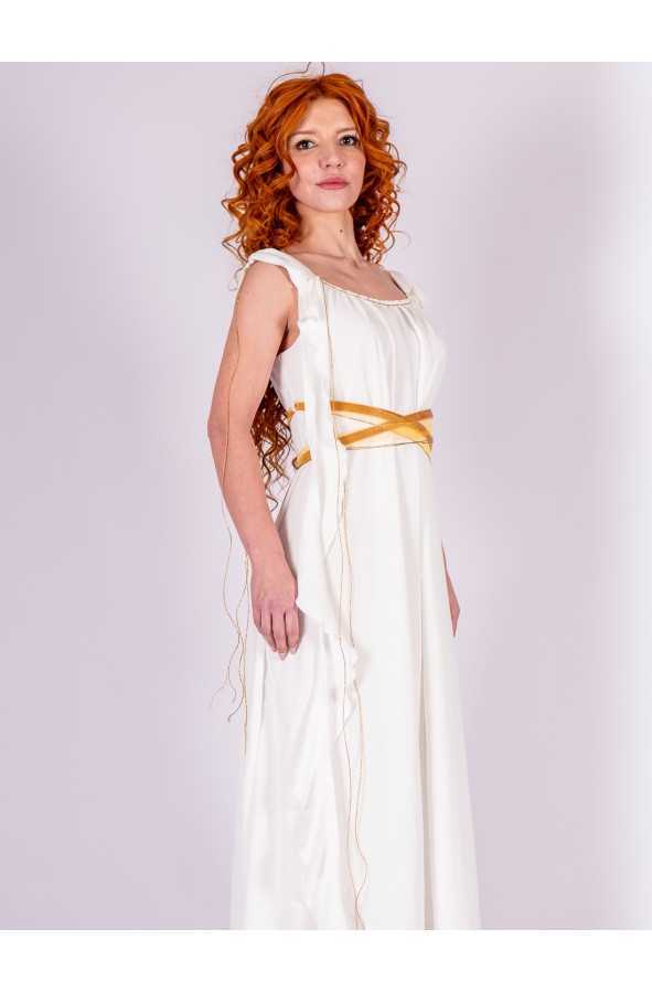 Roman Dress in White with Gold Details