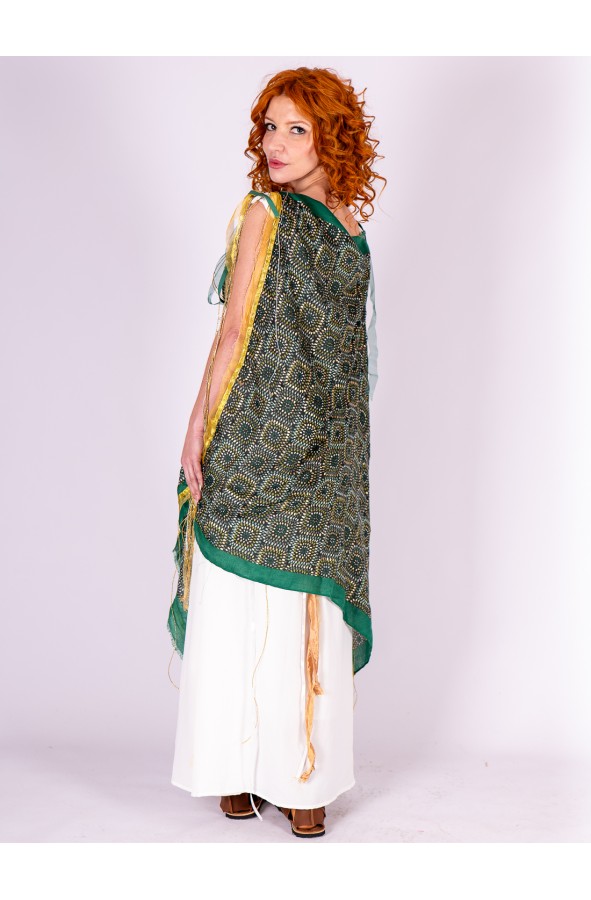 Roman Dress with Green Mantle and...