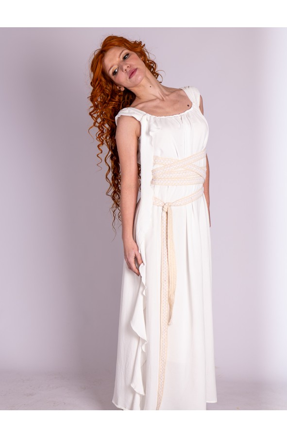 Vestido romano blanco con cinturón