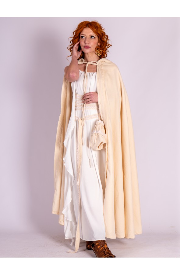 Vestido romano blanco con cinturón