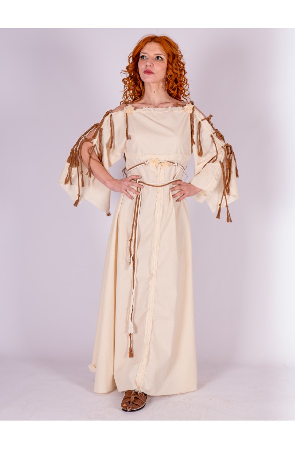 Medieval Long Dress in Cream Color...