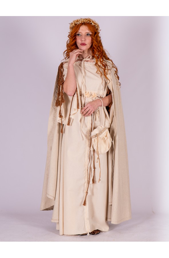 Roman Hooded Cape in Natural Rustic...