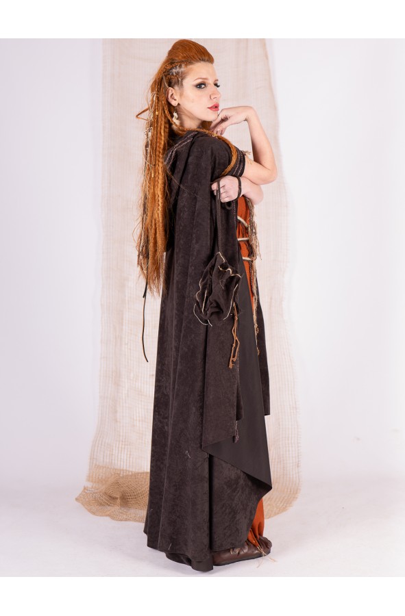 Celtic and Viking Suede Cape with Hood