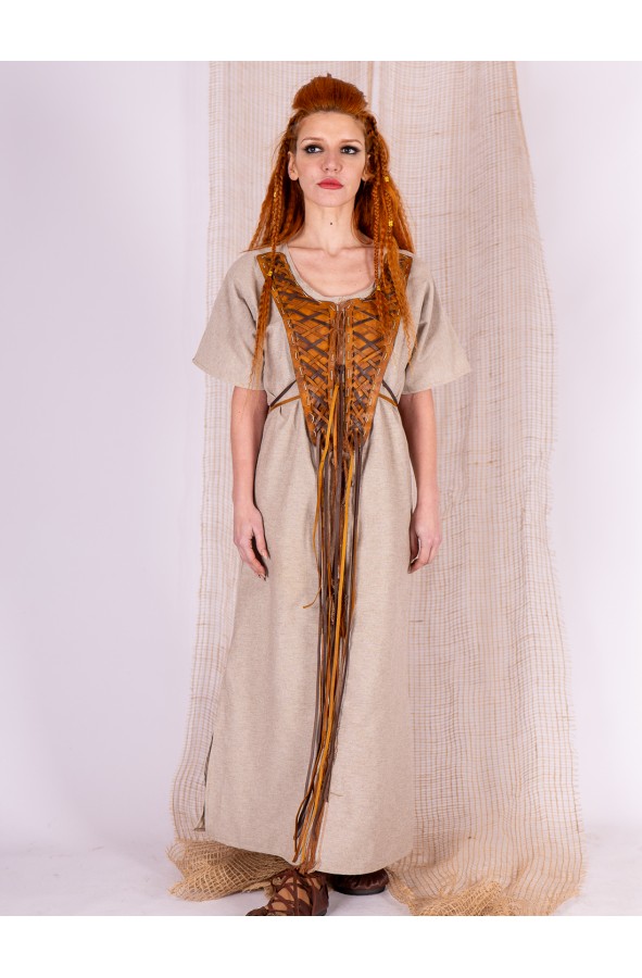 Vestido celta vikingo rústico con...