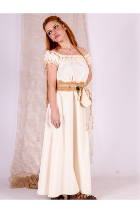 Vestido medieval crema con...