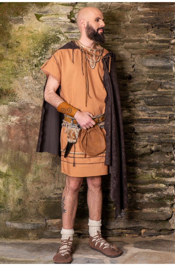 Brown Hooded Cloak with Viking and...