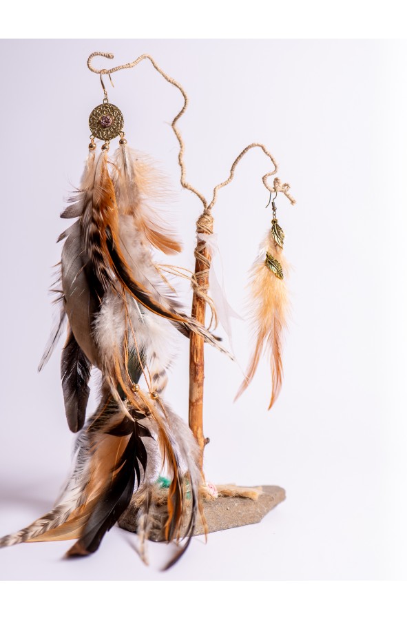 Pendientes asimétricos de plumas...