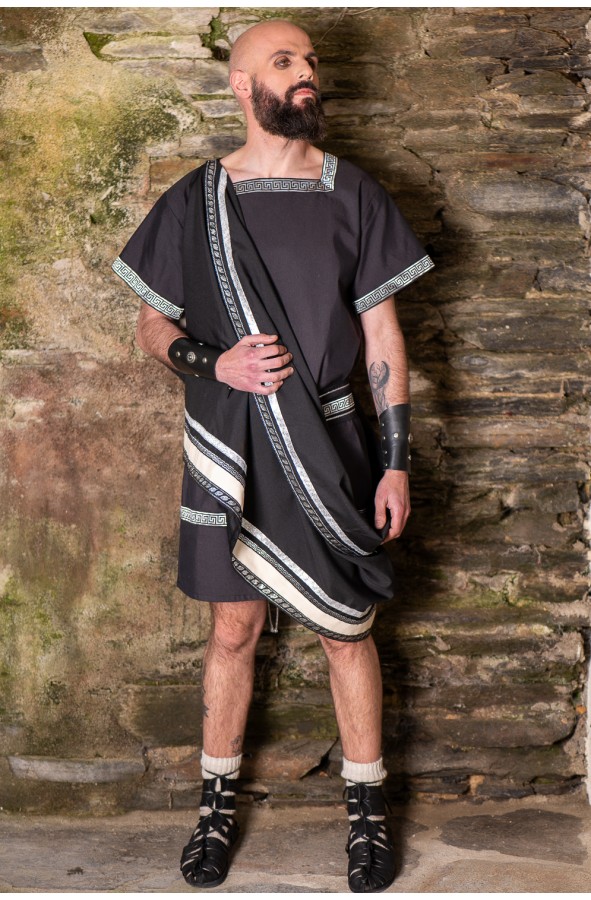 Black Roman Set with Crossed Toga in...