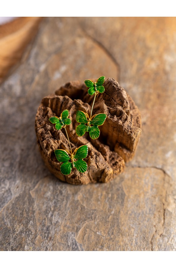 Green Earrings for Celtic, Viking and...