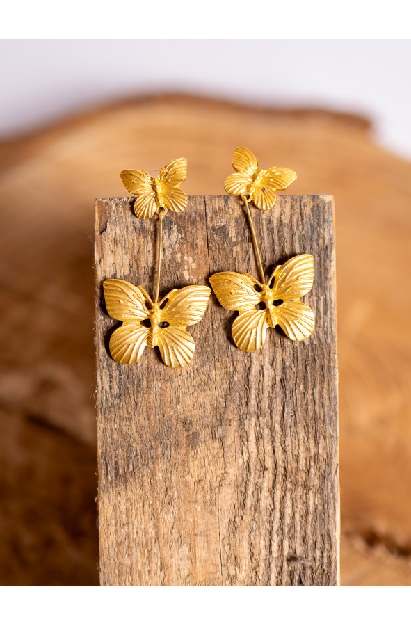 Roman Gold Butterfly Earrings