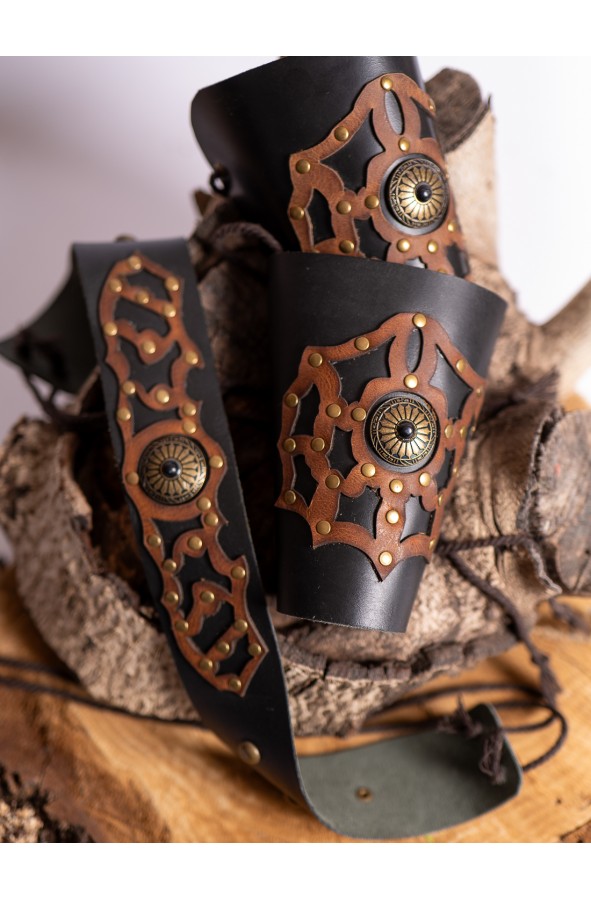 Black and Brown Leather Belt and...